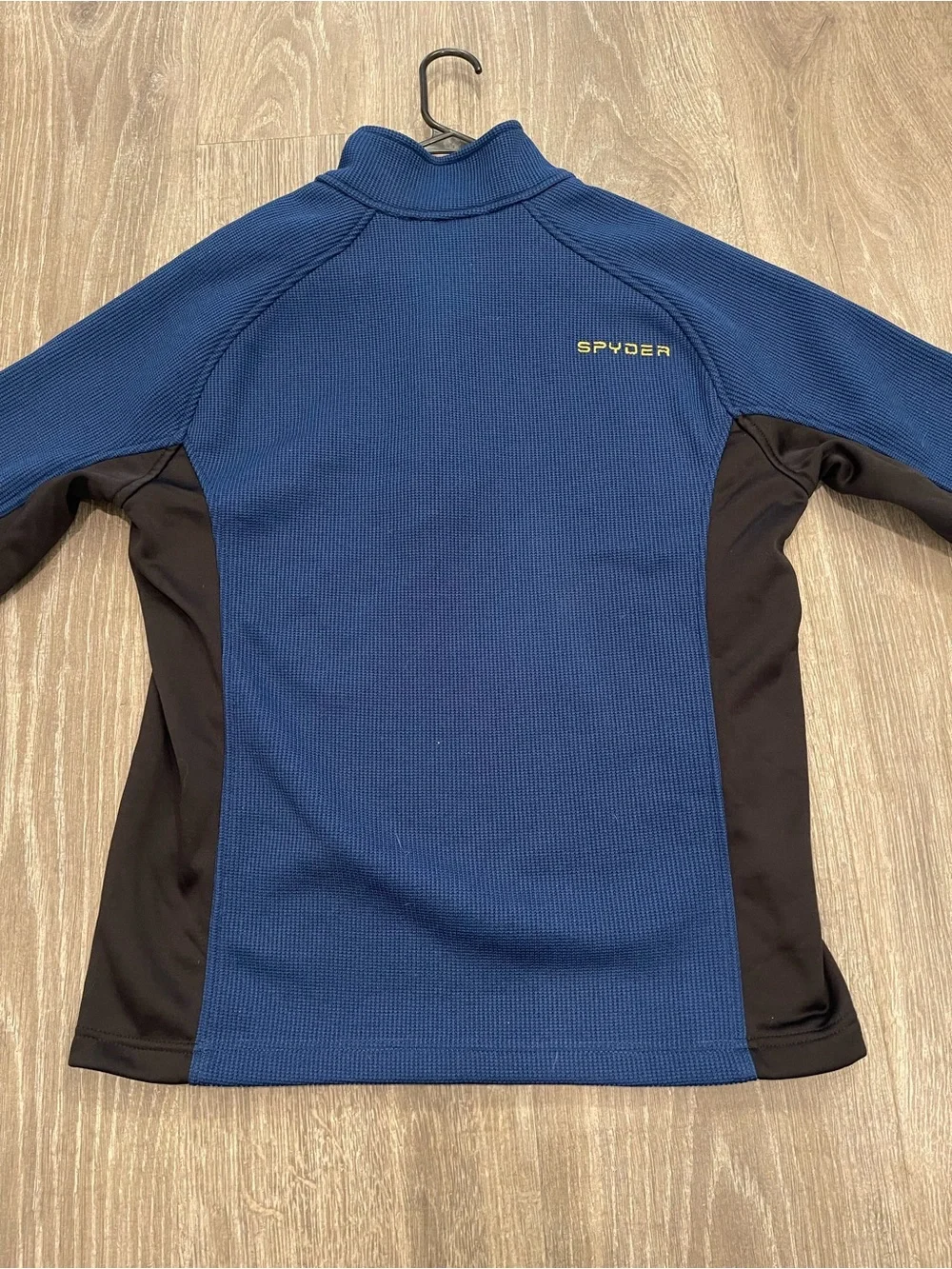 Spyder Men’s Navy Blue Quarter-Zip Performance Pullover with Yellow Accent